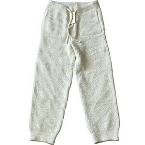 Comfyluxe White Soft Joggers Ribbed Lounge Pants Size M/L